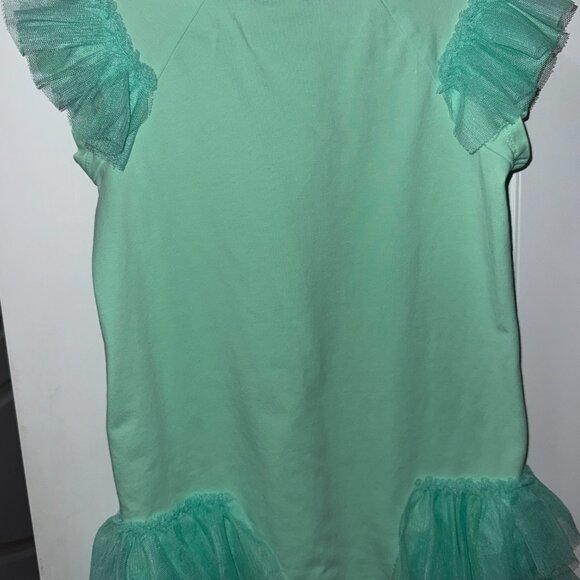 Twinset Girls Mint Green Tulle Sleeve & Hem Dress – Size 2 (92 cm) - Picture 3 of 4